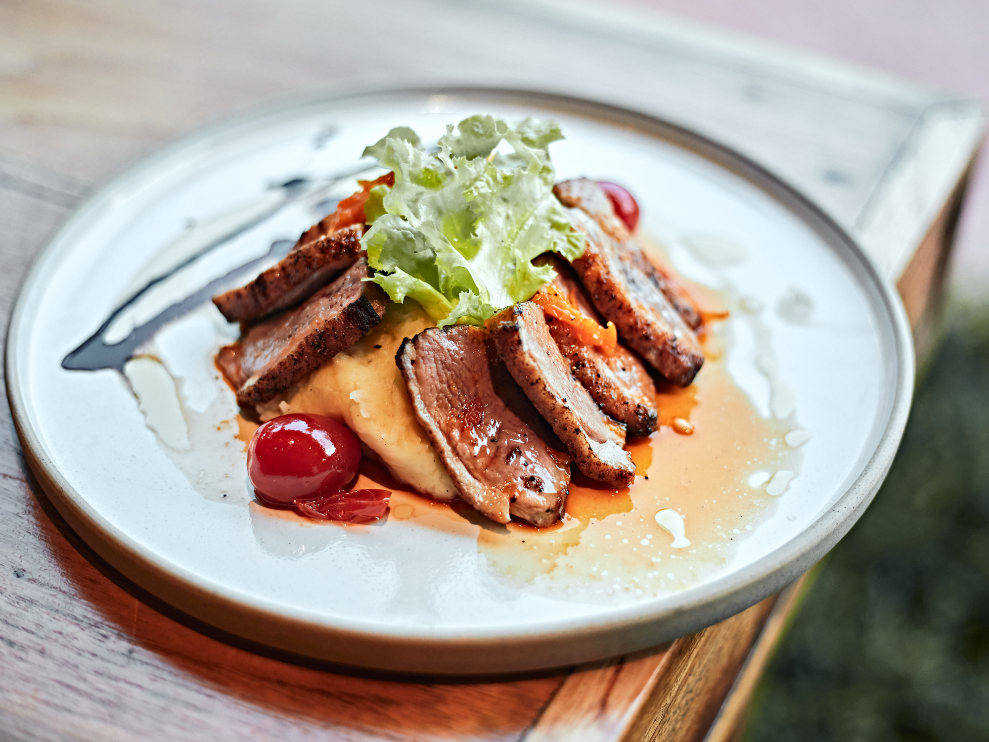 Andebryst med honning chevre forrett